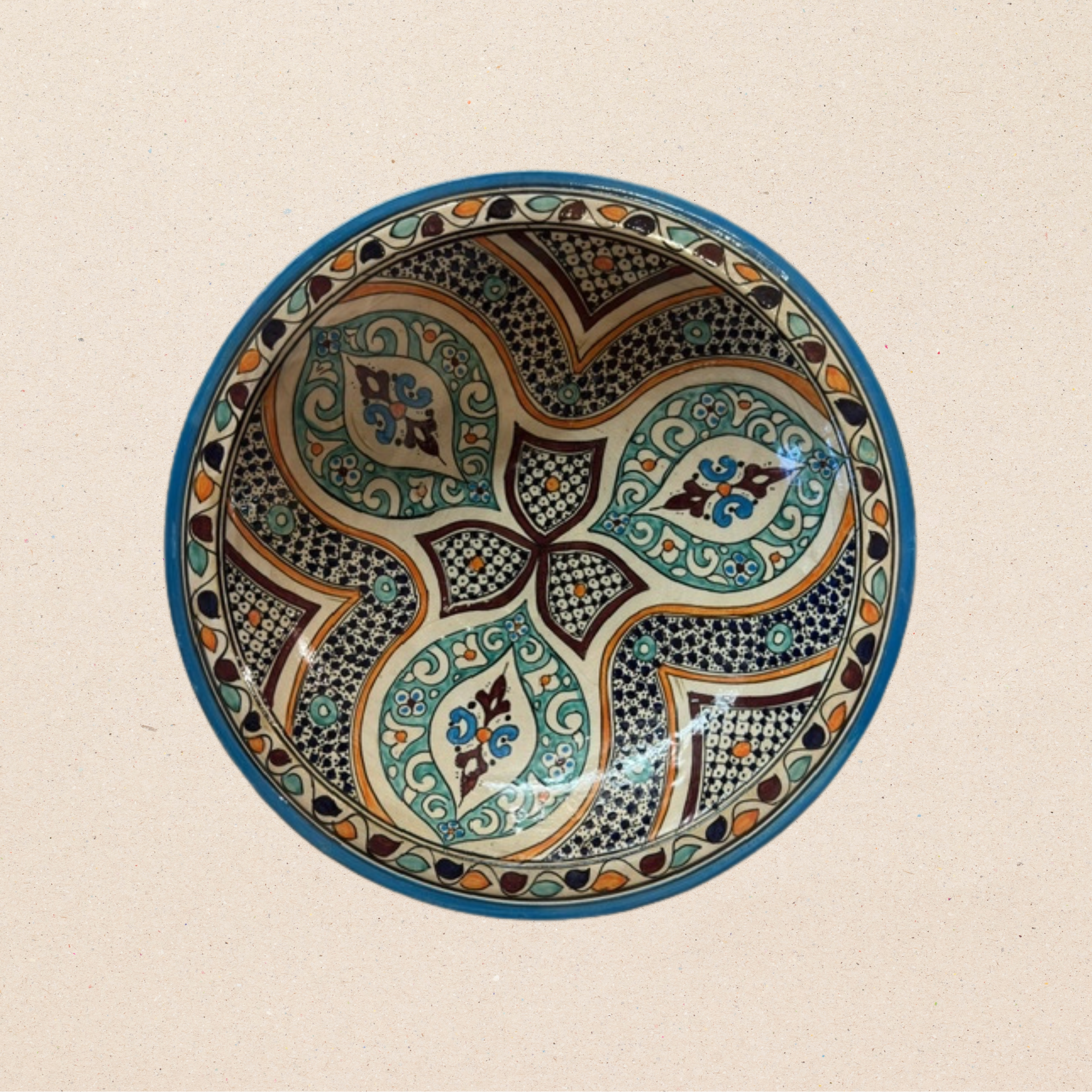 Framburðardiskur Atlas keramik - 40 cm dökkblár kantur