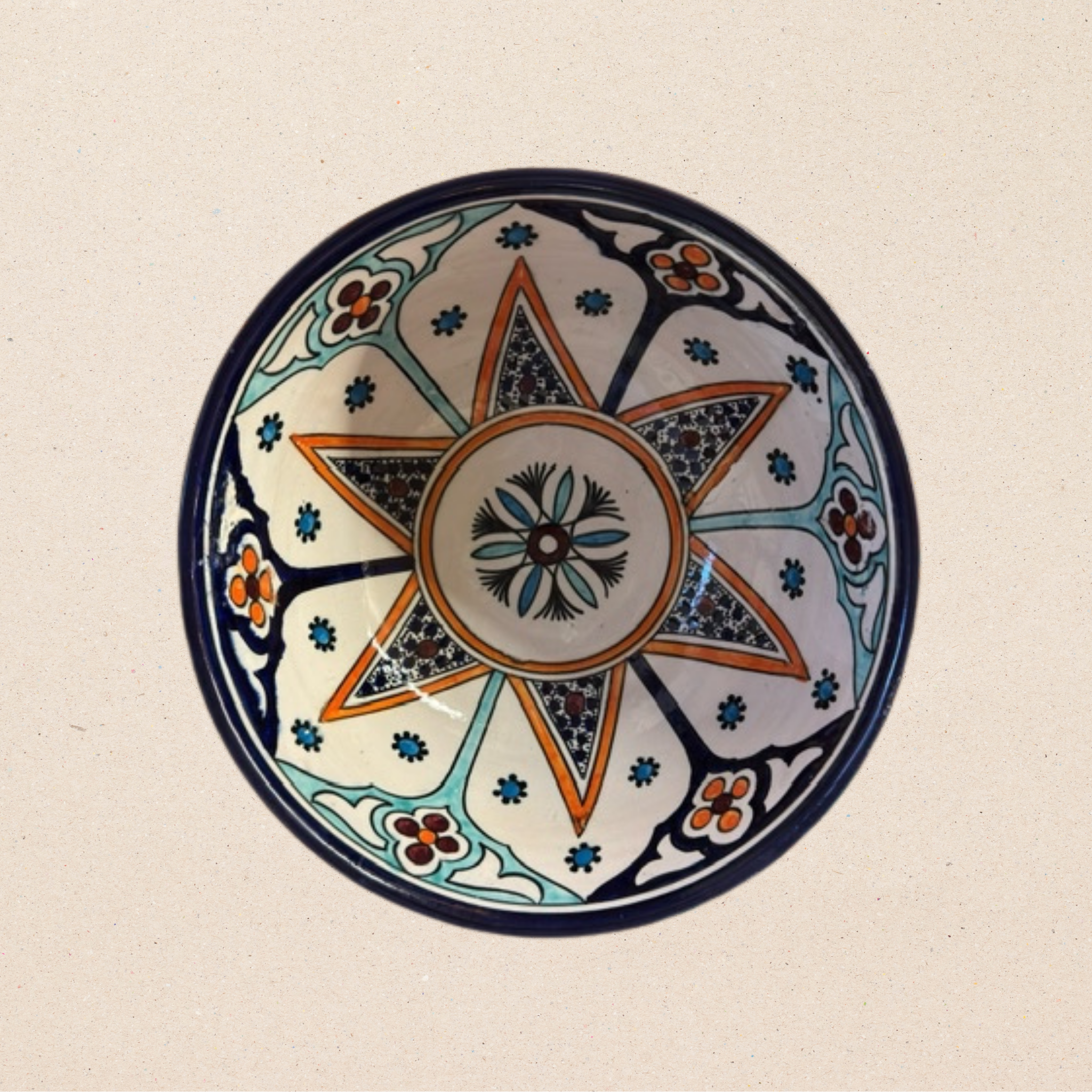 Salatskálar Atlas keramik - 30 cm dökkblár kantur